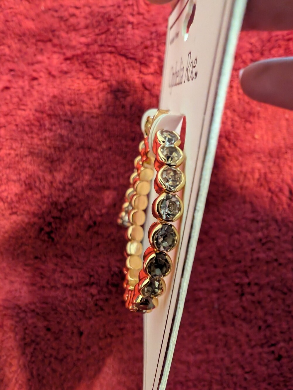 Ophelia Roe Gold-Tone Nickel Free Beaded Statement Hoop. - Picture 3 of 4